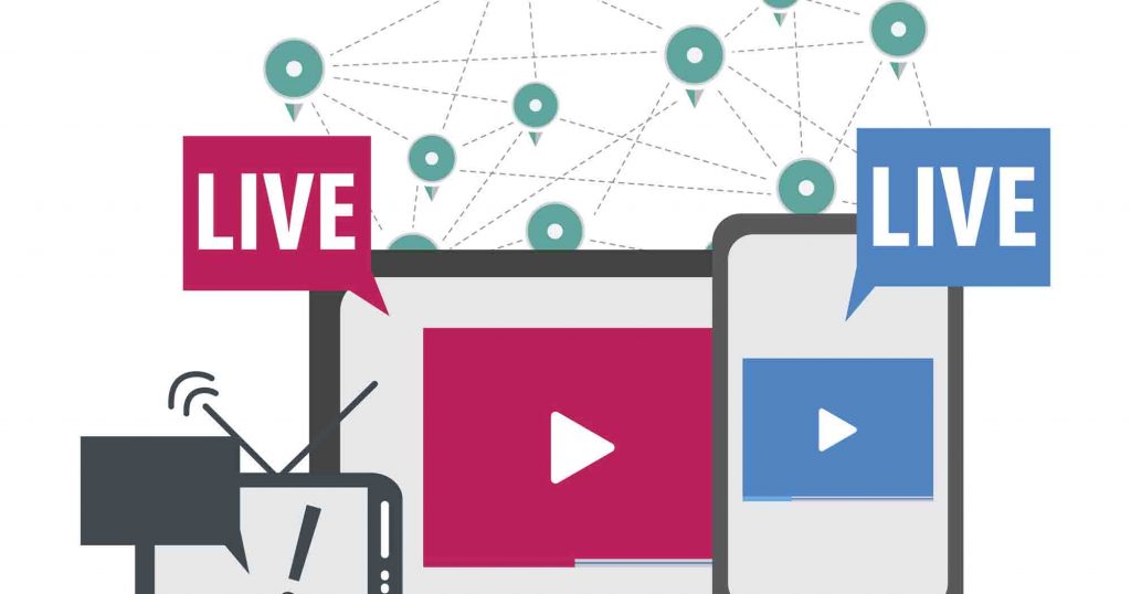 social media live stream concept vector